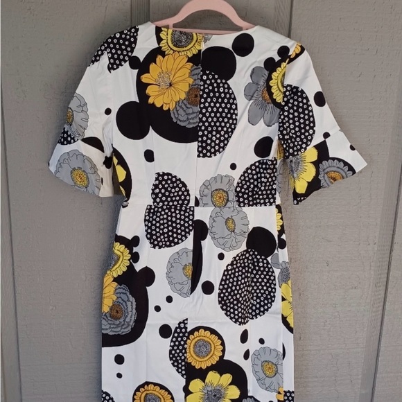 Trina Turk Black, White, and Yellow Floral Midi Dress - Picture 3 of 4